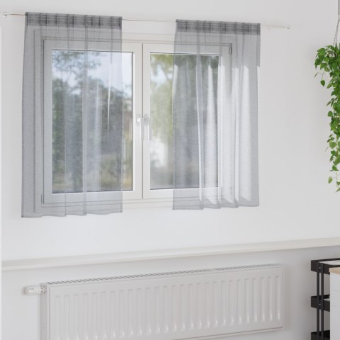 ZASŁONY Z ZASŁONAMI 2 PCS CIEMNY SZARY 140X 140CM POLIESTER