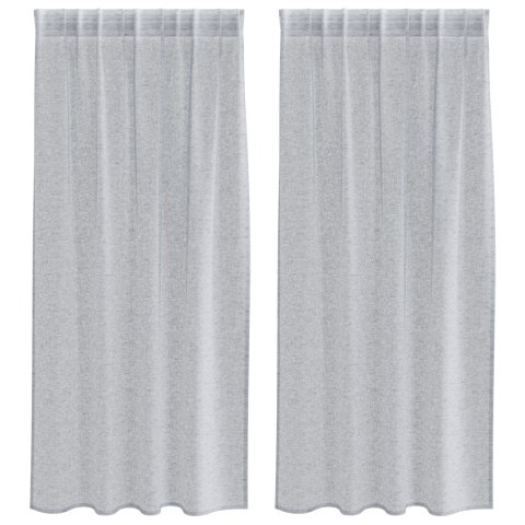 ZASŁONY Z ZASŁONAMI 2 PCS CIEMNY SZARY 140X 175CM POLIESTER