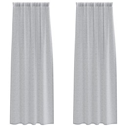 ZASŁONY Z ZASŁONAMI 2 PCS CIEMNY SZARY 140X 225CM POLIESTER