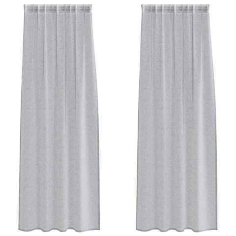 ZASŁONY Z ZASŁONAMI 2 PCS CIEMNY SZARY 140X 260CM POLIESTER