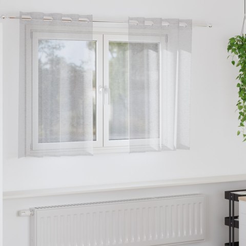 ZASŁONY Z ZASŁONAMI 2 PCS JASNY SZARY 140X 140CM POLIESTER