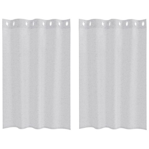 ZASŁONY Z ZASŁONAMI 2 PCS JASNY SZARY 140X 140CM POLIESTER