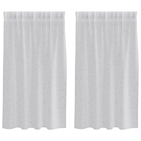 ZASŁONY Z ZASŁONAMI 2 PCS JASNY SZARY 140X 140CM POLIESTER