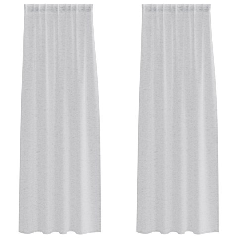 ZASŁONY Z ZASŁONAMI 2 PCS JASNY SZARY 140X 245CM POLIESTER