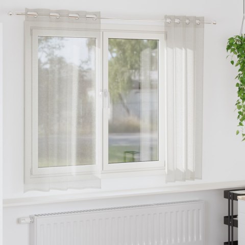 ZASŁONY Z ZASŁONAMI 2 PCS KREMOWY 140X 175CM POLIESTER