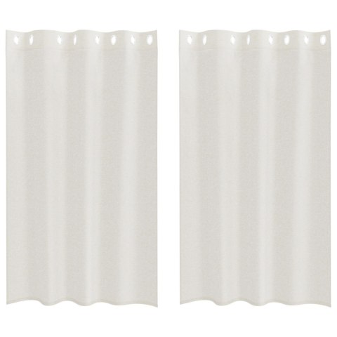 ZASŁONY Z ZASŁONAMI 2 PCS KREMOWY 140X 175CM POLIESTER