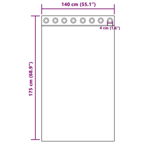 ZASŁONY Z ZASŁONAMI 2 PCS KREMOWY 140X 175CM POLIESTER