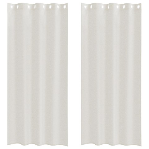 ZASŁONY Z ZASŁONAMI 2 PCS KREMOWY 140X 225CM POLIESTER