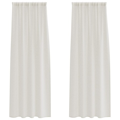 ZASŁONY Z ZASŁONAMI 2 PCS KREMOWY 140X 225CM POLIESTER