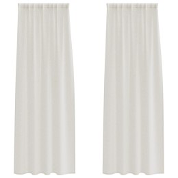 ZASŁONY Z ZASŁONAMI 2 PCS KREMOWY 140X 245CM POLIESTER