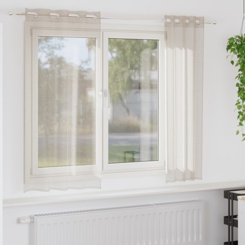 ZASŁONY Z ZASŁONAMI 2 PCS PIASEK 140X 175CM POLIESTER