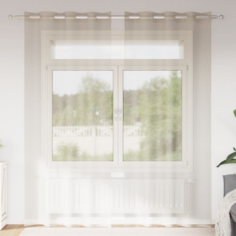 ZASŁONY Z ZASŁONAMI 2 PCS PIASEK 140X 225CM POLIESTER