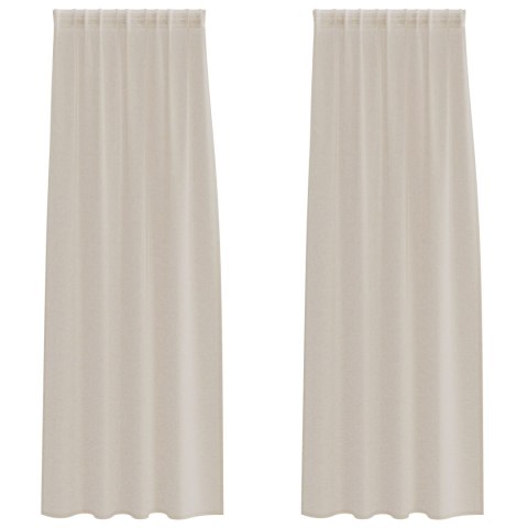 ZASŁONY Z ZASŁONAMI 2 PCS PIASEK 140X 225CM POLIESTER