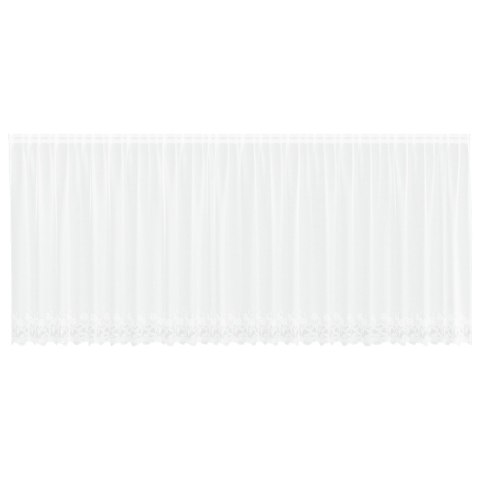 ZASŁONY Z ZASŁONAMI KWIATOWY BIAŁY 600X 140CM POLIESTER