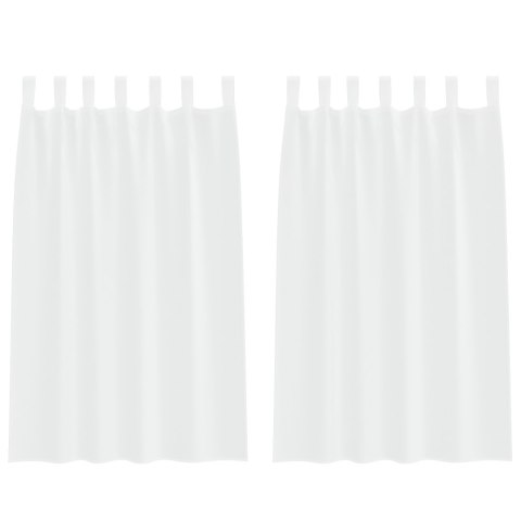 ZASŁONY Z ZASŁONAMI 2 PCS BIAŁY 140X 175CM POLIESTER