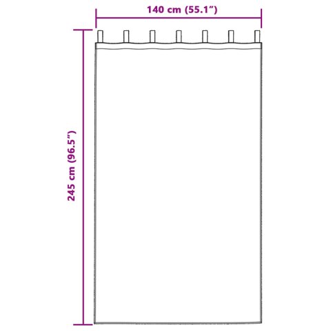 ZASŁONY Z ZASŁONAMI 2 PCS BIAŁY 140X 245CM POLIESTER