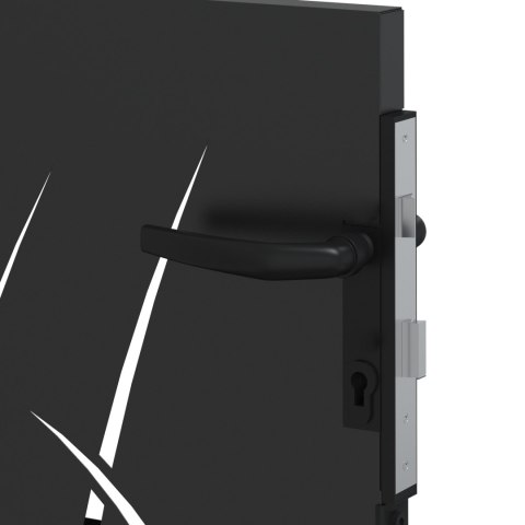 BRAMA OGRODOWA CZARNY 105X 100CM STAL MALOWANA PROSZKOWO