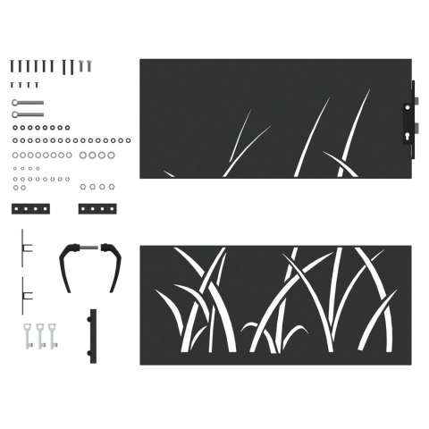 BRAMA OGRODOWA CZARNY 105X 100CM STAL MALOWANA PROSZKOWO