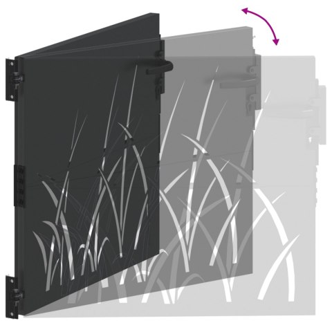 BRAMA OGRODOWA CZARNY 105X 100CM STAL MALOWANA PROSZKOWO