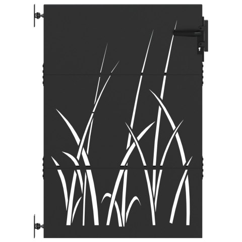 BRAMA OGRODOWA CZARNY 105X 125CM STAL MALOWANA PROSZKOWO