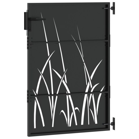 BRAMA OGRODOWA CZARNY 105X 125CM STAL MALOWANA PROSZKOWO