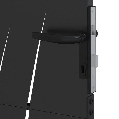 BRAMA OGRODOWA CZARNY 105X 125CM STAL MALOWANA PROSZKOWO