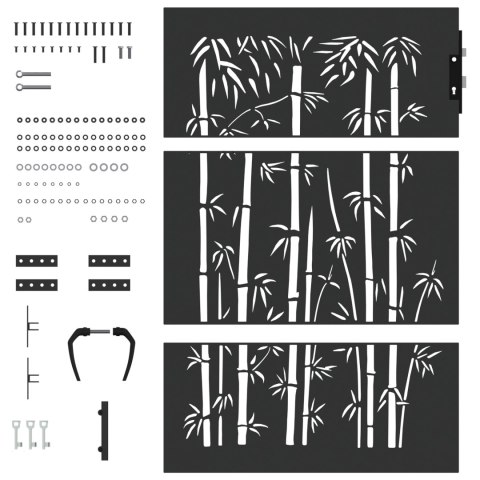 BRAMA OGRODOWA CZARNY 105X 125CM STAL MALOWANA PROSZKOWO