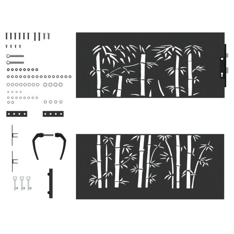 BRAMA OGRODOWA INNY CZARNY 105X 100CM STAL MALOWANA PROSZKOWO