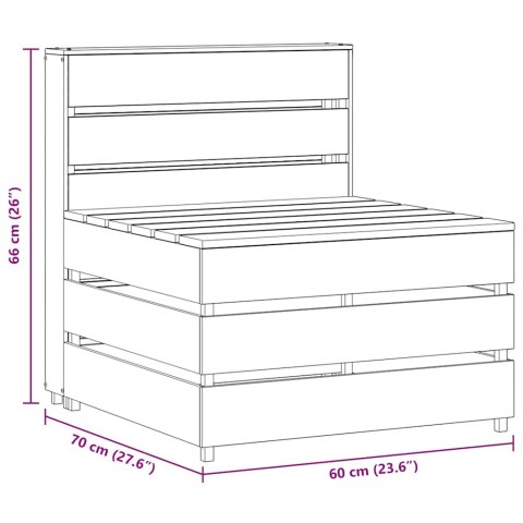 OGRODOWA SOFA ŚRODKOWA Z PALET IMPREGNOWANE DREWNO SOSNOWE