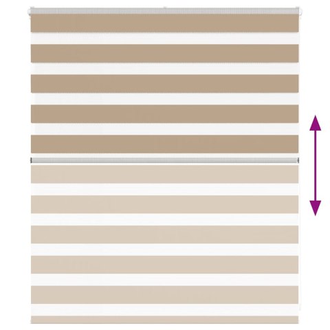 VidaXL Roleta zebra, 135x100 cm, szerokość tkaniny 130,9 cm, poliester