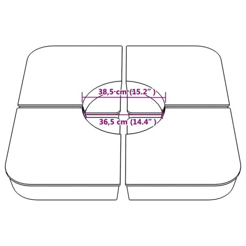 PODSTAWA DO PARASOLA 4-CZ. 100KG PP