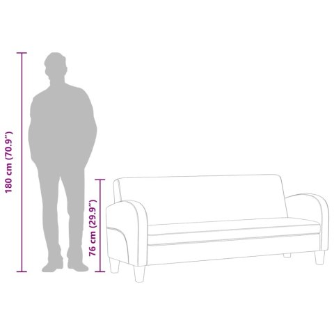 SOFA 3-OSOBOWA SKÓRA CZARNA