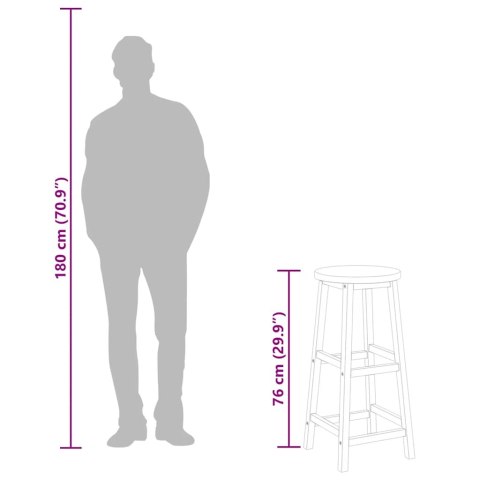 STOŁKI BAROWE 2 SZT LITE DREWNO AKACJOWE