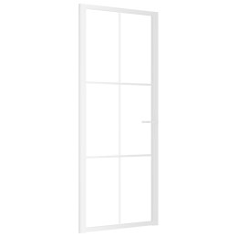 DRZWI WEWNĘTRZNE 83X201,5CM BIAŁE SZKŁO ESG I ALUMINIUM