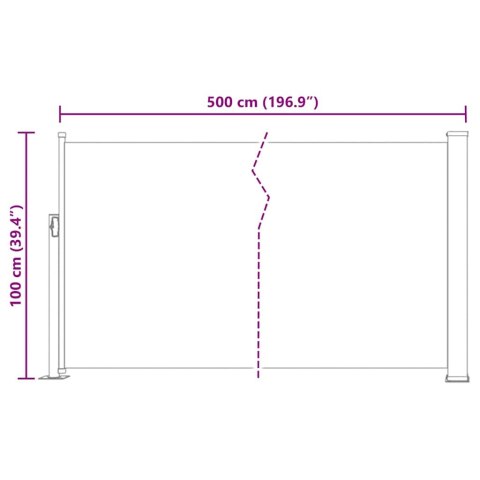 WYSUWANA MARKIZA BOCZNA NA TARAS 100X500CM CZERWONA