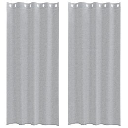 ZASŁONY Z ZASŁONAMI 2 PCS CIEMNY SZARY 140X 225CM POLIESTER