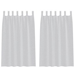 ZASŁONY Z ZASŁONAMI 2 PCS JASNY SZARY 140X 175CM POLIESTER