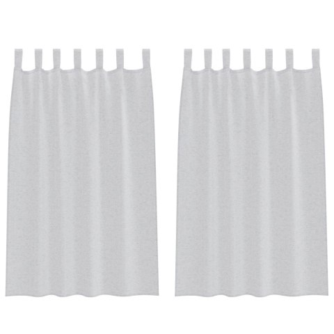 ZASŁONY Z ZASŁONAMI 2 PCS JASNY SZARY 140X 175CM POLIESTER