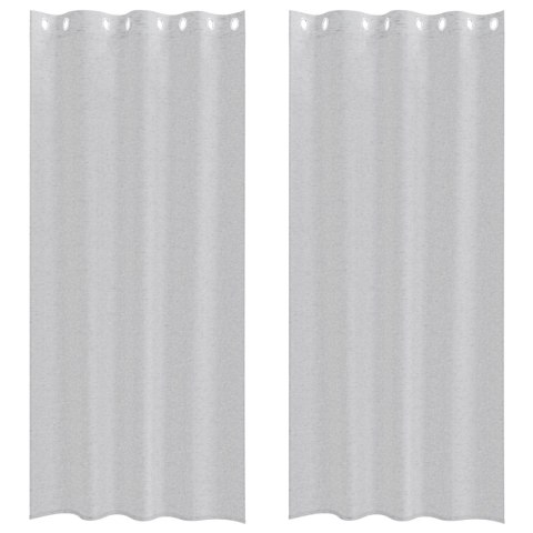 ZASŁONY Z ZASŁONAMI 2 PCS JASNY SZARY 140X 245CM POLIESTER