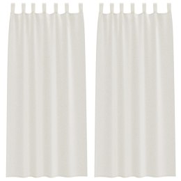 ZASŁONY Z ZASŁONAMI 2 PCS KREMOWY 140X 225CM POLIESTER