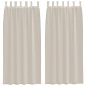 ZASŁONY Z ZASŁONAMI 2 PCS PIASEK 140X 225CM POLIESTER