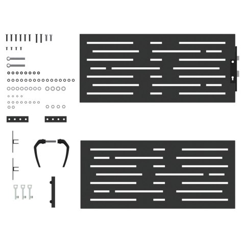 BRAMA OGRODOWA CZARNY 105X 100CM STAL MALOWANA PROSZKOWO