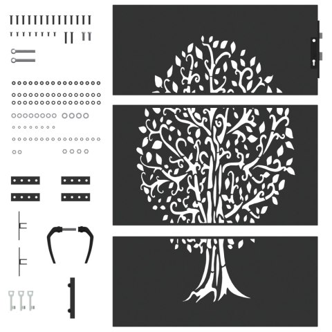 BRAMA OGRODOWA INNY CZARNY 100X 125CM STAL MALOWANA PROSZKOWO