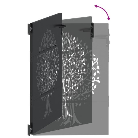 BRAMA OGRODOWA INNY CZARNY 100X 125CM STAL MALOWANA PROSZKOWO