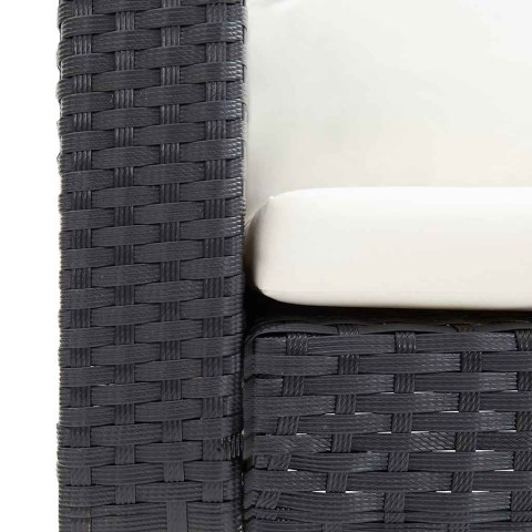 3-OSOBOWA SOFA OGRODOWA Z PODUSZKAMI RATTAN PE CZARNY