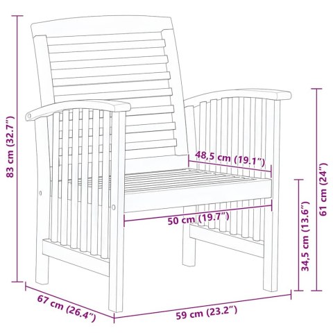 KRZESŁA OGRODOWE 2 SZT. LITE DREWNO AKACJOWE