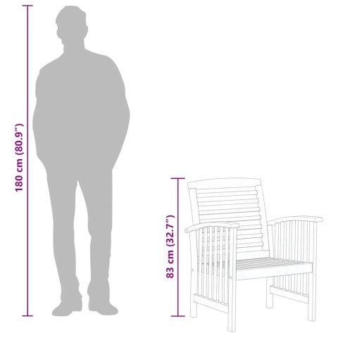 KRZESŁA OGRODOWE 2 SZT. LITE DREWNO AKACJOWE