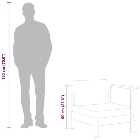 MODUŁ SOFY ŚRODKOWEJ 1 PODŁOKIETNIK CIEMNOSZARA PODUSZKA