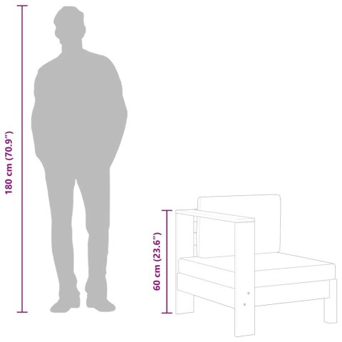 MODUŁ SOFY ŚRODKOWEJ 1 PODŁOKIETNIK KREMOWA PODUSZKA AKACJA