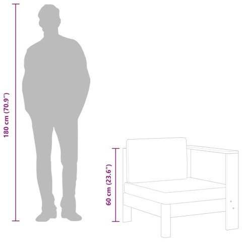 MODUŁ SOFY ŚRODKOWEJ 1 PODŁOKIETNIK KREMOWA PODUSZKA AKACJA